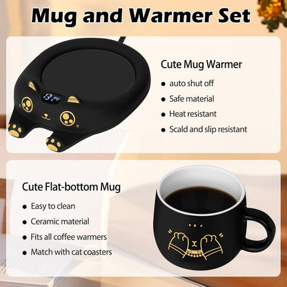 PUSEE Mug Warmer,Coffee Warmer for Desk Candle Warmer Auto Shut Off,Coffee Cup Warmer with 3 Temp Settings,Electric Beverage Warmer Plate for Coffee,Tea,Water Milk and Cocoa(Not Include Cup)