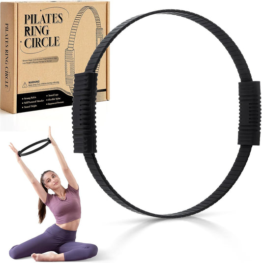 Krightlink Pilates Ring Circle, 14" Magic Circle Pilates Rings for Focusing on Toning Inner Thighs, Arms, and Core, Fitness Exercise Ring Workout Ring for Yoga and Pilates