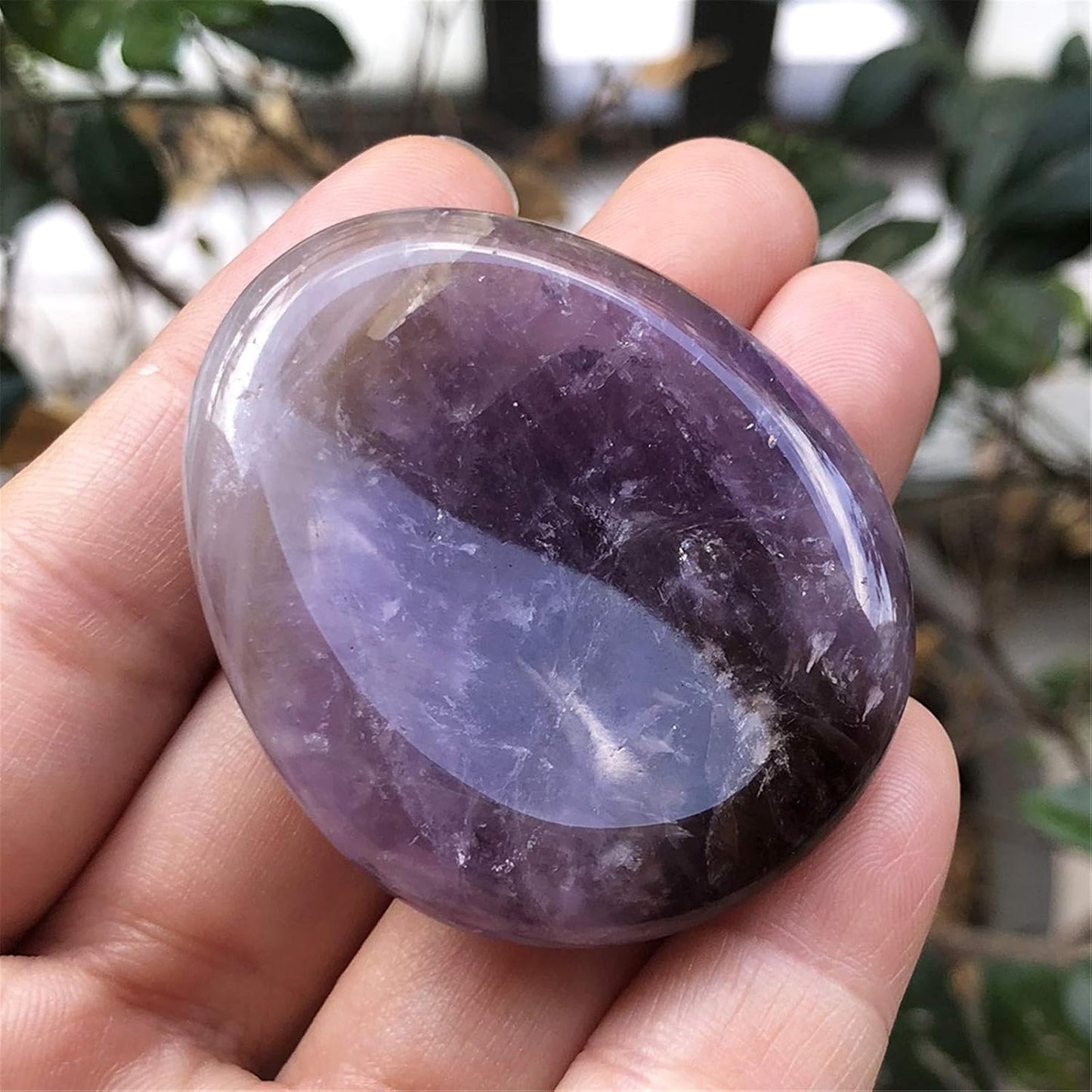 Fekuar Natural Moonstone Crystal Thumb Worry Stone, Hand Carved Healing Crystal Teardrop Pocket Worry Stones for Anxiety Stress Relief Meditation