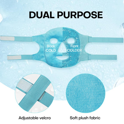ZNÖCUETÖD Cold Face Ice Mask Facial Ice Pack, Hot Cold Compress for Face