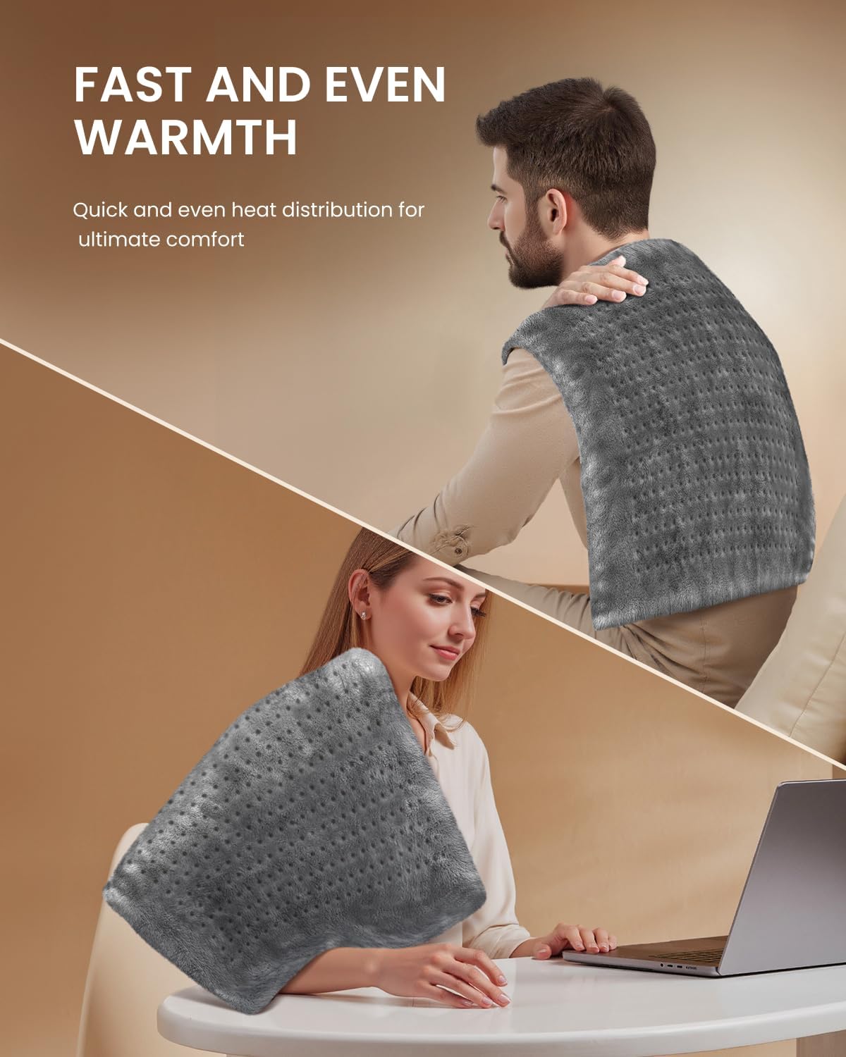 RENPHO Electric Heating Pad for Back with 10 Heat Levels