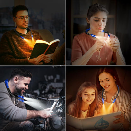 Gritin Book Light,Eye Caring 3 Colors & Stepless Dimming Neck Reading Light