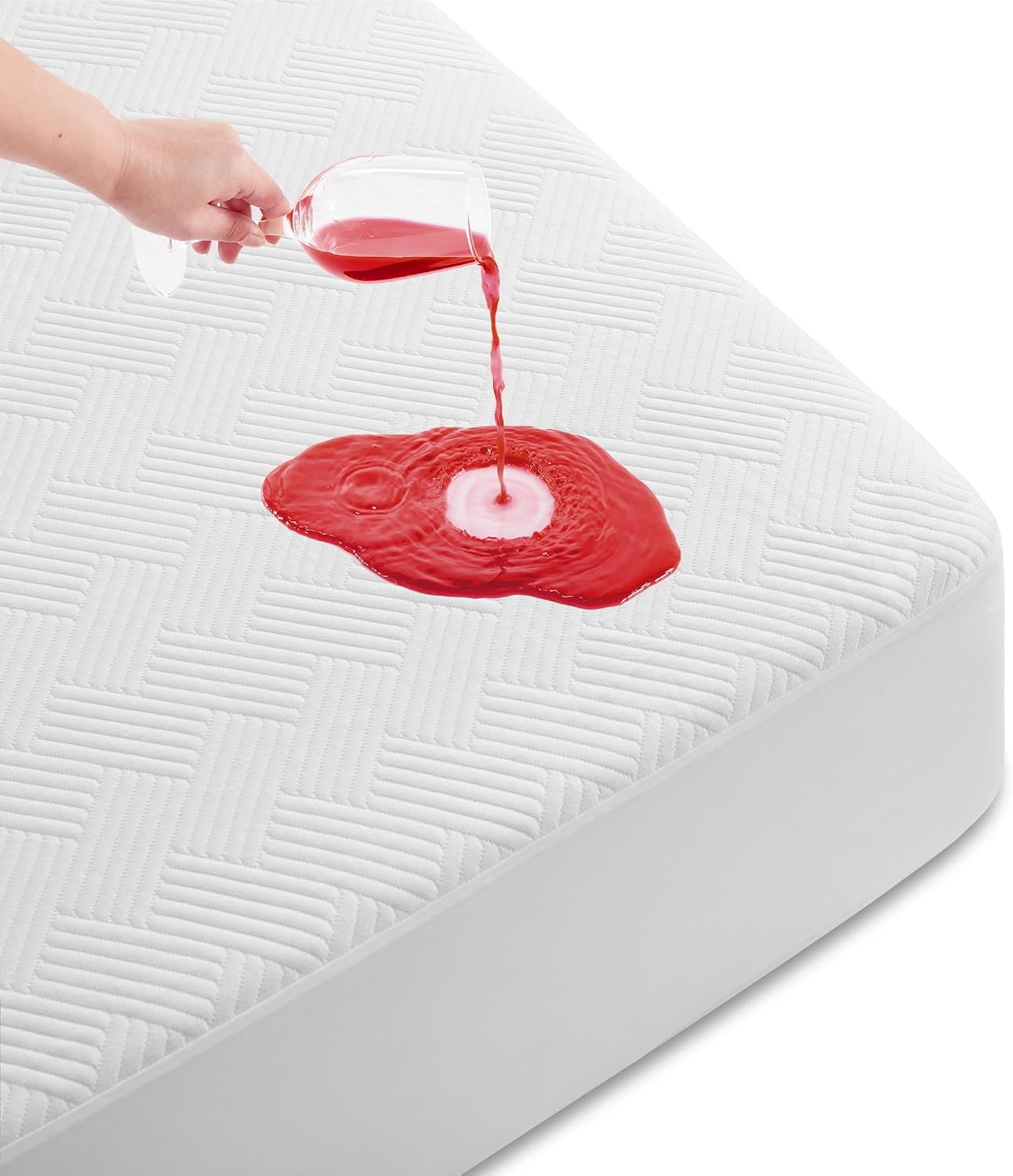 Cozymaker Queen Size 100% Waterproof Mattress Protector, Cooling Mattress Cover Fitted 8-21" Deep Pocket, 3D Air Fabric Soft Breathable Bed Mattress Pad Cover Noiseless Washable