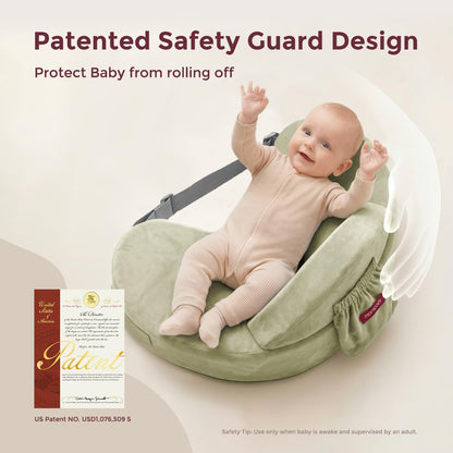 Momcozy CozyPro Nursing Pillow - All Around Lumbar & Arm Support - Safety Guard, Firm & Springy Memory Foam-Stable, Ergonomic Support, Easier Breastfeeding, Wider Cushion, Adjustable, Removable Cover