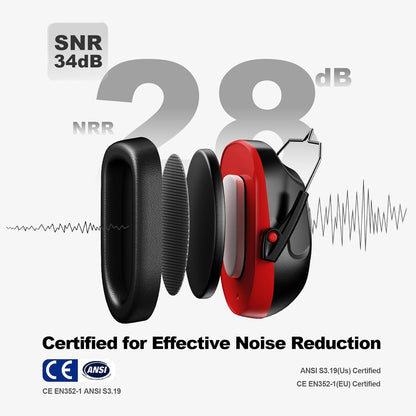 Floriogra Noise Reduction Ear Muffs, NRR 34dB Ear Protection, Hearing Protection Noise Cancelling Headphones for Adults Kids Autism, Shooting Ear Protection for Gun Range, Mowing, Construction
