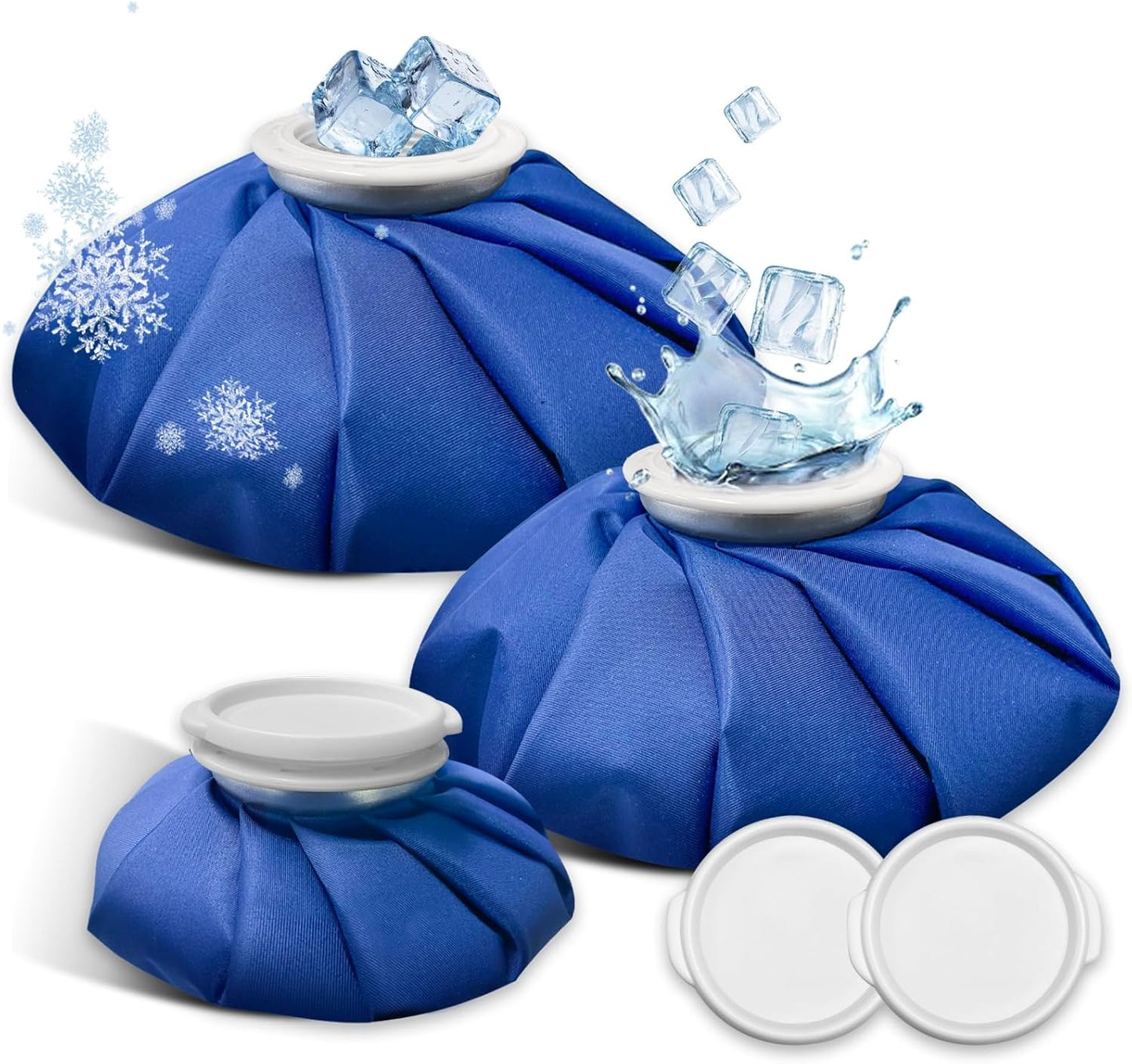Ice Bags for Injuries, 3rd Gen Reusable Ice Packs, Hot & Cold Therapy Pain Relief, Ice Bag No-Leak & Waterproof, Traditional Ice Pack, Versatile & Durable, Blue (6 in + 11 in)