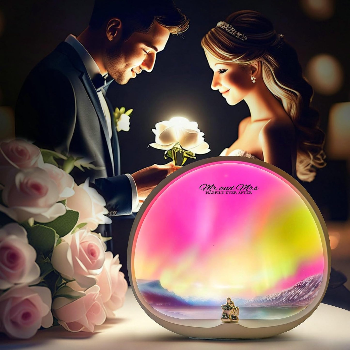 mamre Romantic Dimmable Sunset Lamp Home Decor Sunset Table Lamp Gift for Living Room Bedroom