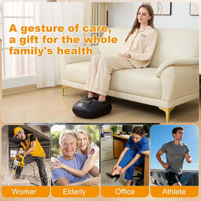 LINGTENG Foot Massager, Heated Foot Massager, Foot Massage with 3 Modes, 3 Intensity Levels, 15-Min Timer, Birthday Gifts for Women Men, Father Day Gifts, Size up to 13"