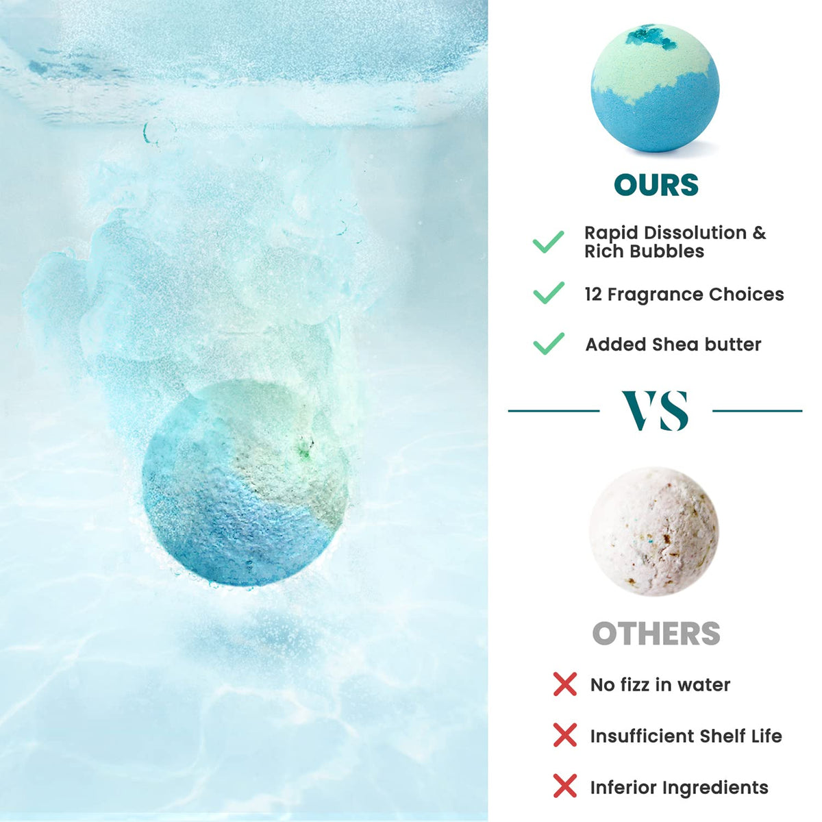 ZenBombs Bath Bombs for Women, Handmade Natural Bath Bomb with Shea Butter