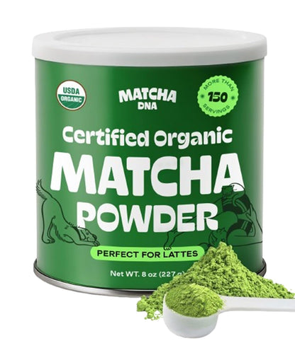 MatchaDNA Matcha Powder Sticks 7 Pack (20g Each) – Sweetened with Milk, No Sugar Added – Organic Matcha Powder Green Tea Latte Mix for Hot or Iced Drinks – Organic Macha Tea, Smooth Energy Boost