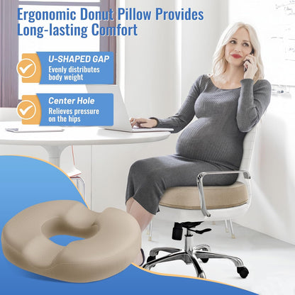 CloudBliss Donut Pillow Stadium Seat Cushion for Tailbone Pain Relief and Hemorrhoids, Memory Foam Seat Chair Cushion, Portable Seat Cushions for Bleachers, Car, Home & Office