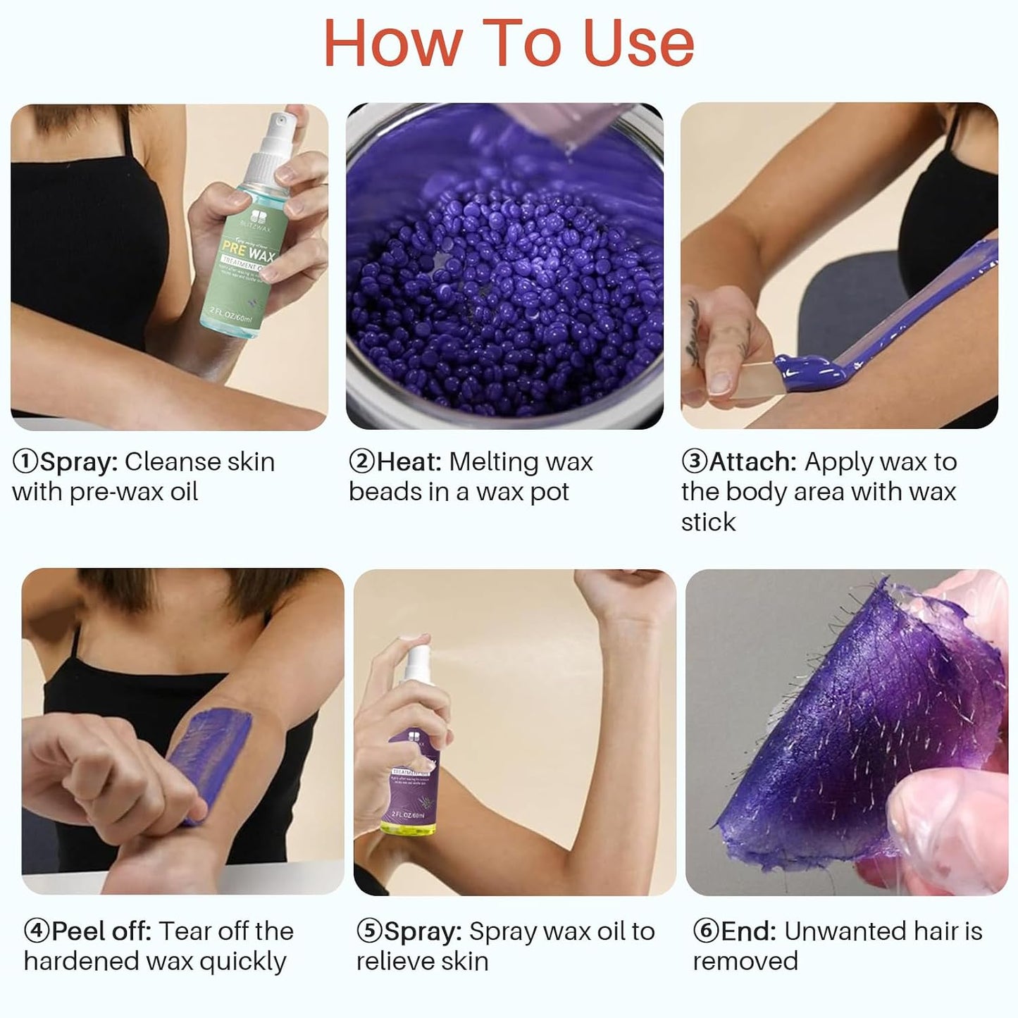 BLITZWAX Brazilian and Bikini Waxing Kit for Women, Hard Wax Warmer for Face, Legs and Body, At Home Hair Removal Kit, Beginner Friendly, Digital Fast Heating, 51 Wax Items