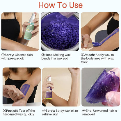 BLITZWAX Brazilian and Bikini Waxing Kit for Women, Hard Wax Warmer for Face, Legs and Body, At Home Hair Removal Kit, Beginner Friendly, Digital Fast Heating, 51 Wax Items