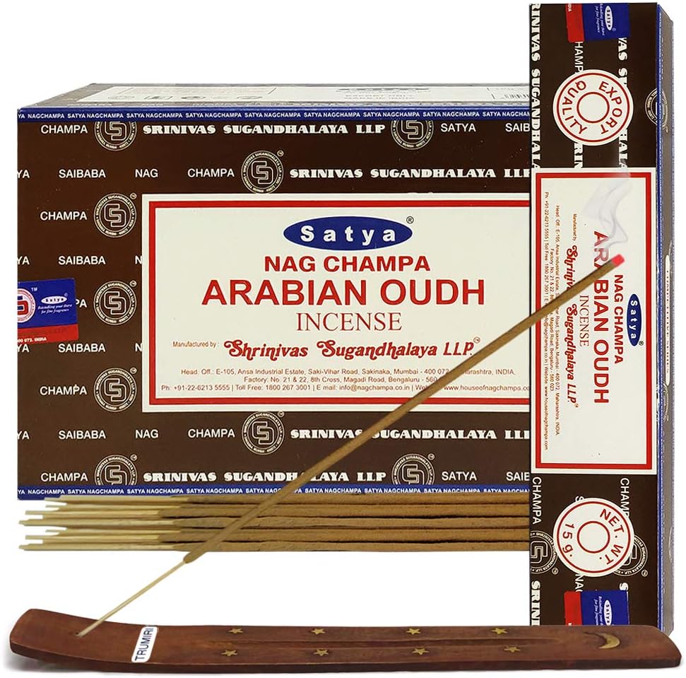 TRUMIRI Incense Stick Holder Bundle with Satya Sai Baba Nagchampa 250g Bulk Incense Sticks Nag Champa Agarbatti - Pack of 1 (Approx 250 Insence-Sticks)