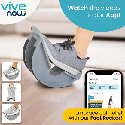 Vive Foot Rocker - Calf Stretcher for Achilles Tendinitis, Heel, Feet, Shin Splint, Plantar Fasciitis Pain Relief - Stretches Strained Leg Muscle - Ankle Wedge Stretch Improves Flexibility (Small)