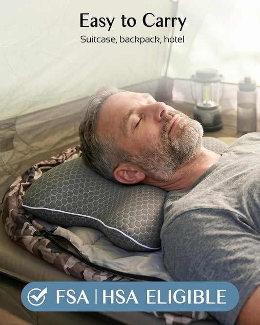 HSA/FSA Camping Pillow, Packable Memory Foam CPAP Pillow for All CPAP Users