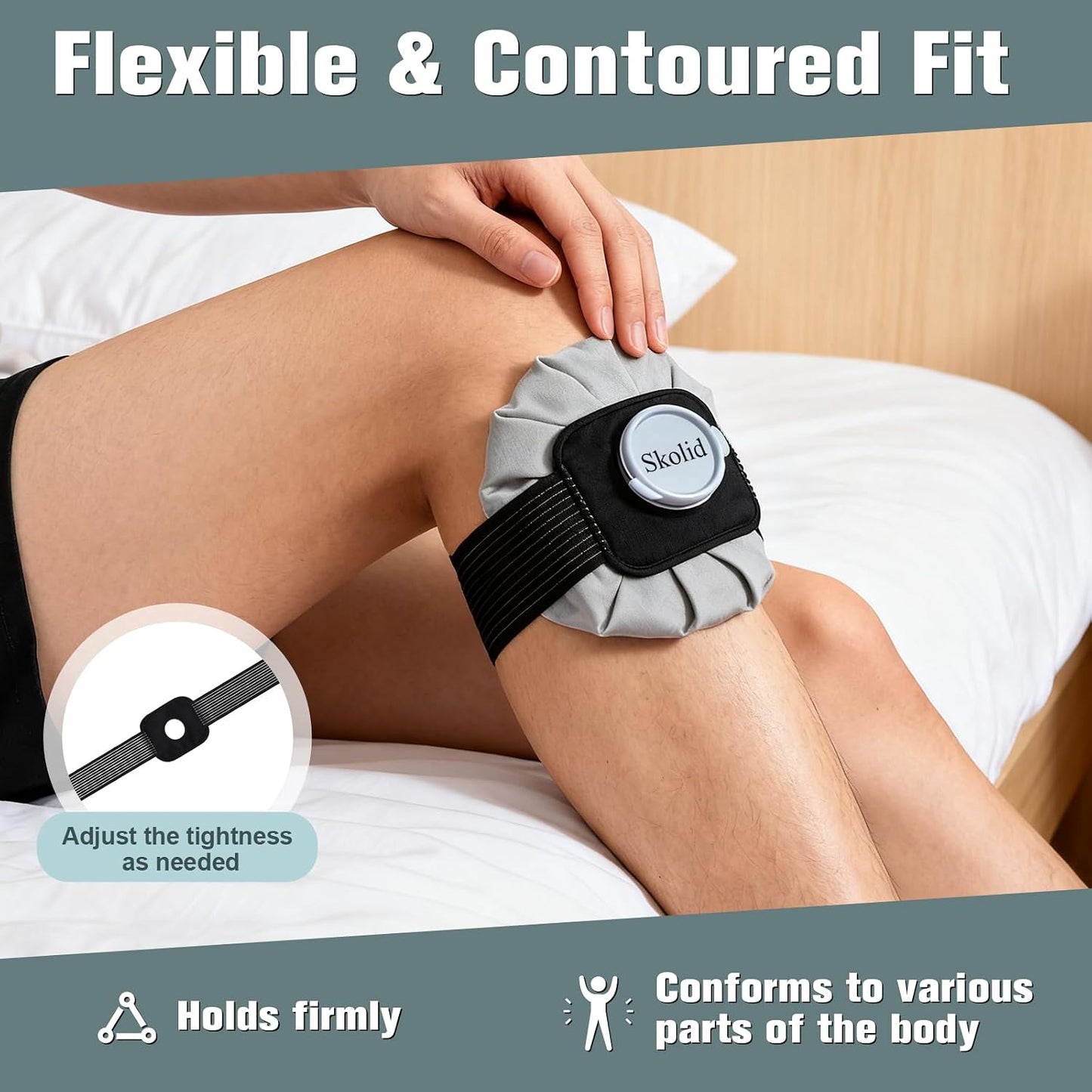 Ice Packs for Injuries Reusable, 6" 9" 11" Leakproof Ice Bags, Thickened Cold Pack Hot Therapy for Pain Relief, Swelling, Knee, Shoulder, Post-Surgery (3, Gray, 6"/9"/11")