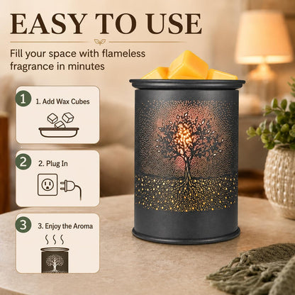 kobodon Wax Melt Warmer Metal Wax Warmer for Scented Wax Electric Fragrance Candle Oil Burner 2 in 1 Wax Melts as Gifts for Moms Grandma Women Girls(Sunflower)