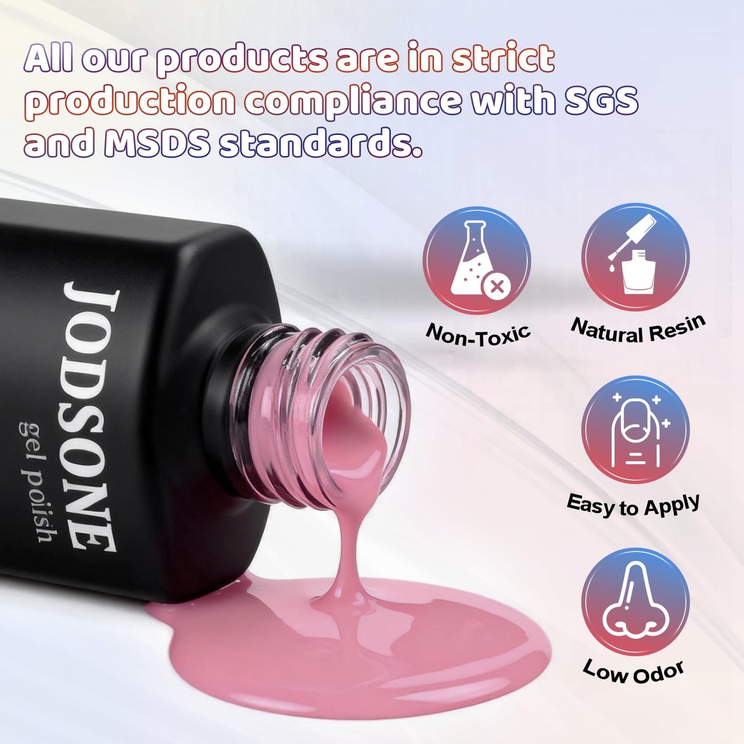 JODSONE Gel Nail Polish Kit 60 PCS with U V Light Soak off Base Top Coat 55 Shine Colors Gel Nail Kit Bright and Dark Brown Wine Red Series Manicure Set for Women and Girls