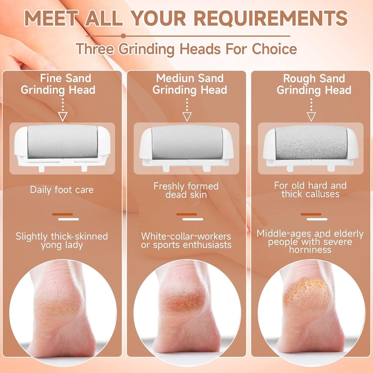 AdamPark Electric Callus Remover for Feet, Rechargeable Portable Electronic Foot Callus Remover 2-in-1 Wet/Dry Foot Scrubber Electric Toot File for Hard Cracked Dry Dead Skin（Pink）