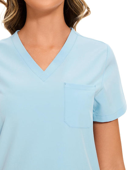 COZYFIT Scrubs for Women Set - Stretch V-Neck Scrub Top & Jogger Pant with 8 Pockets COZY SCRUBS - Colors E