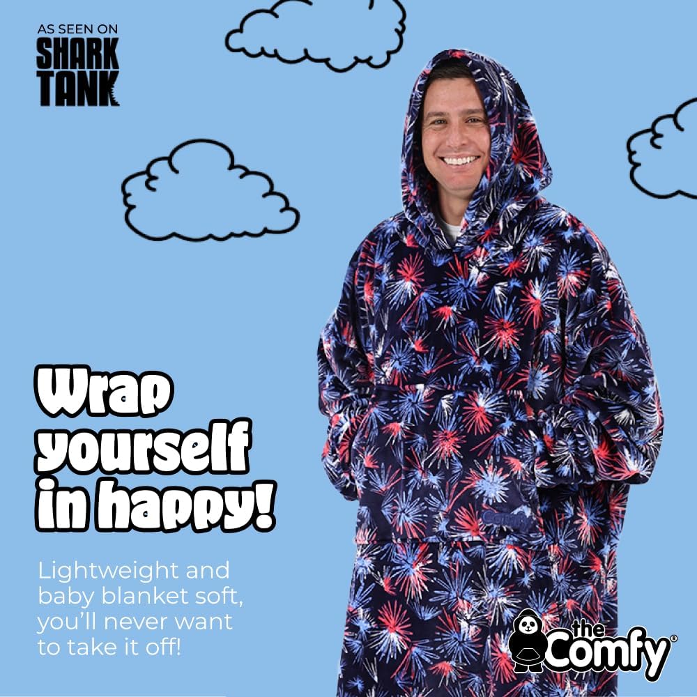 THE COMFY Dream | From Shark Tank | Patented | No Sherpa | Light Wearable Blanket Hoodie | Gift for Women & Men | One Size