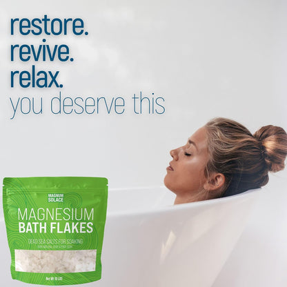 Magnesium Flakes for Bath - Magnesium Chloride Flakes - Dead Sea Salts for Soaking, 10 LBS