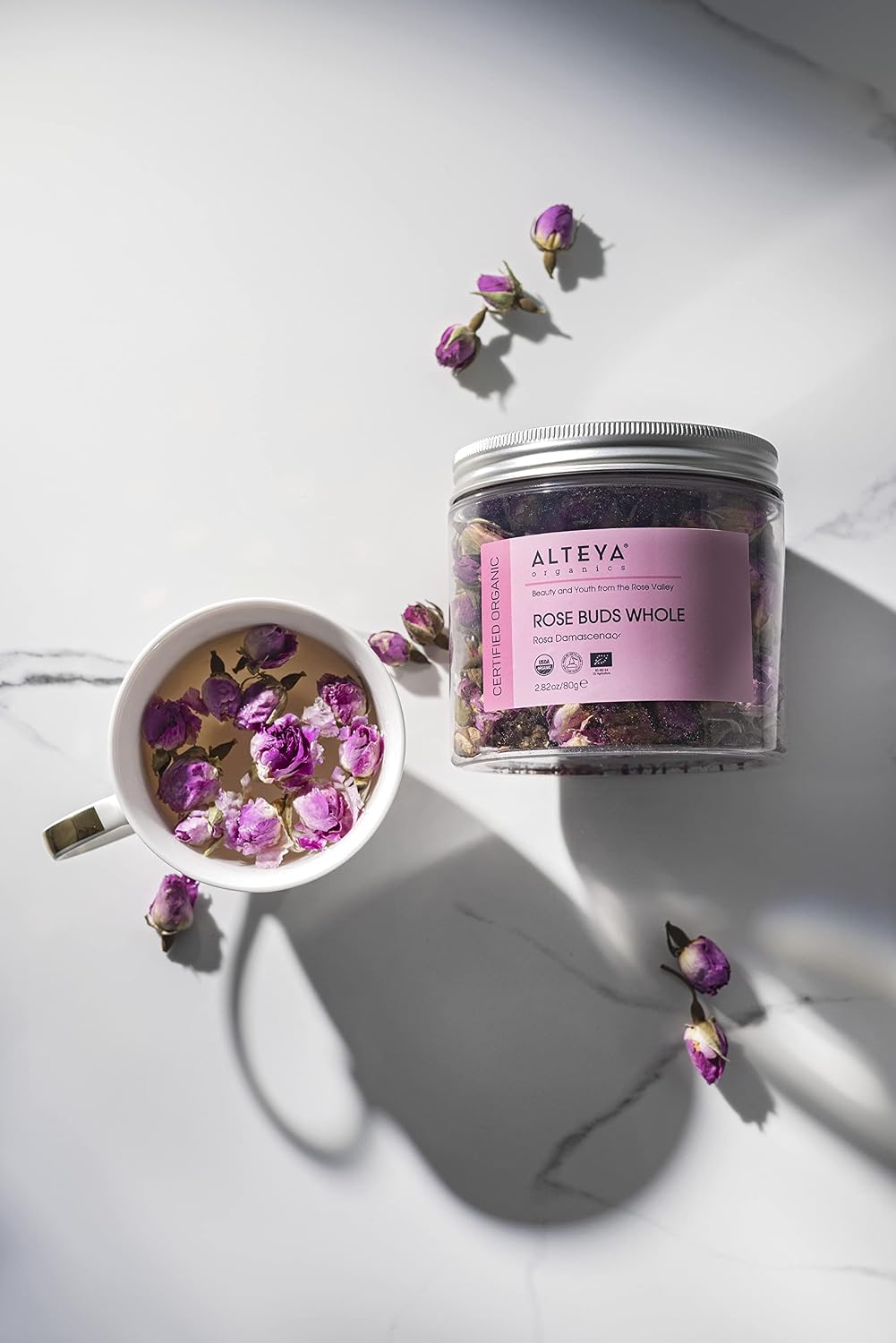 Alteya Organics Rose Bud Tea USDA Certified Organic Herbal Tea