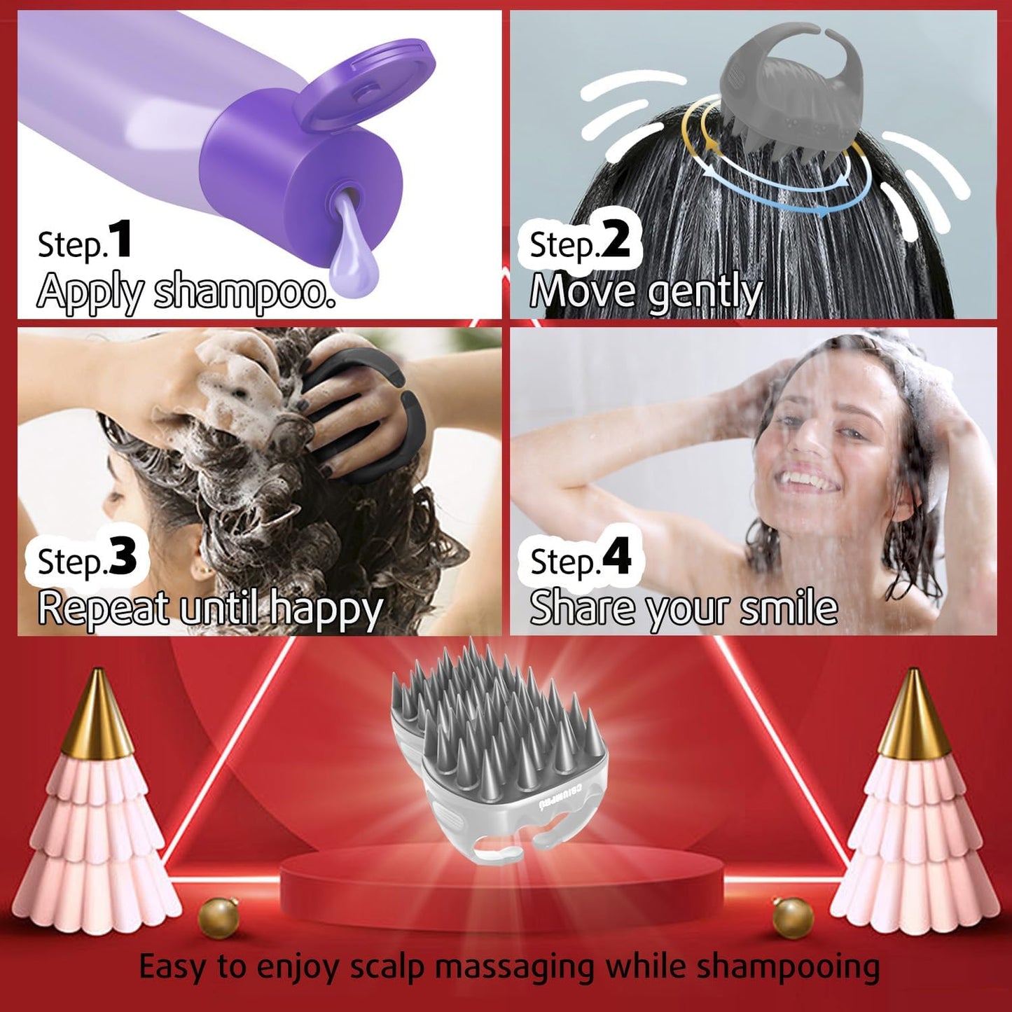 Cbiumpro 2-Pack Scalp Massager Shampoo Brush, Ultra Soft Silicone Scalp Scrubber Exfoliator Brush for Hair Growth & Dandruff Removal - 100% Fit All Hair Types
