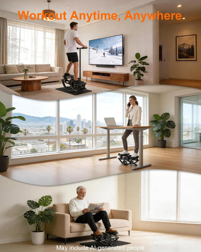 Rocking Steppers for Exercise at Home, Rocker Stepper Side to Side with Resistance Bands & Handlebar for Full Body Workout, Low-Impact Lateral Stepper Exercise Machine with Digital Monitor