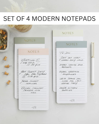 ZICOTO Beautiful Magnetic Notepads for Fridge - Set Of 4 Modern Note Pads