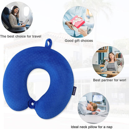 Neck Pillows for Sleeping Travel Pink Travel Pillow Comfortable U Shape Memory Foam Pillows Neck and Head Support Portable Travel Neck Pillow Suitable for Planes, Trains, Self-Driving Cars