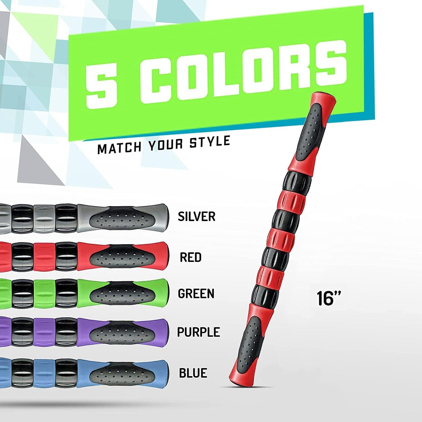 Elite Massage Roller Stick Targets Sore, Tight Leg Muscles to Prevent Cramps and Release Tension. It's Sturdy, Lightweight, Smooth Rolling and Thankfully This Lifesaver has Comfortable Handles.Red