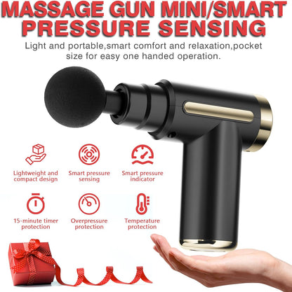 cotsoco Massage Gun Deep Tissue for Pain Relief with 4 Massage Heads & 6 Speeds, Electric Mini Handheld Body Massager for Any Pain Relief, Best Gifts for Men and Mom