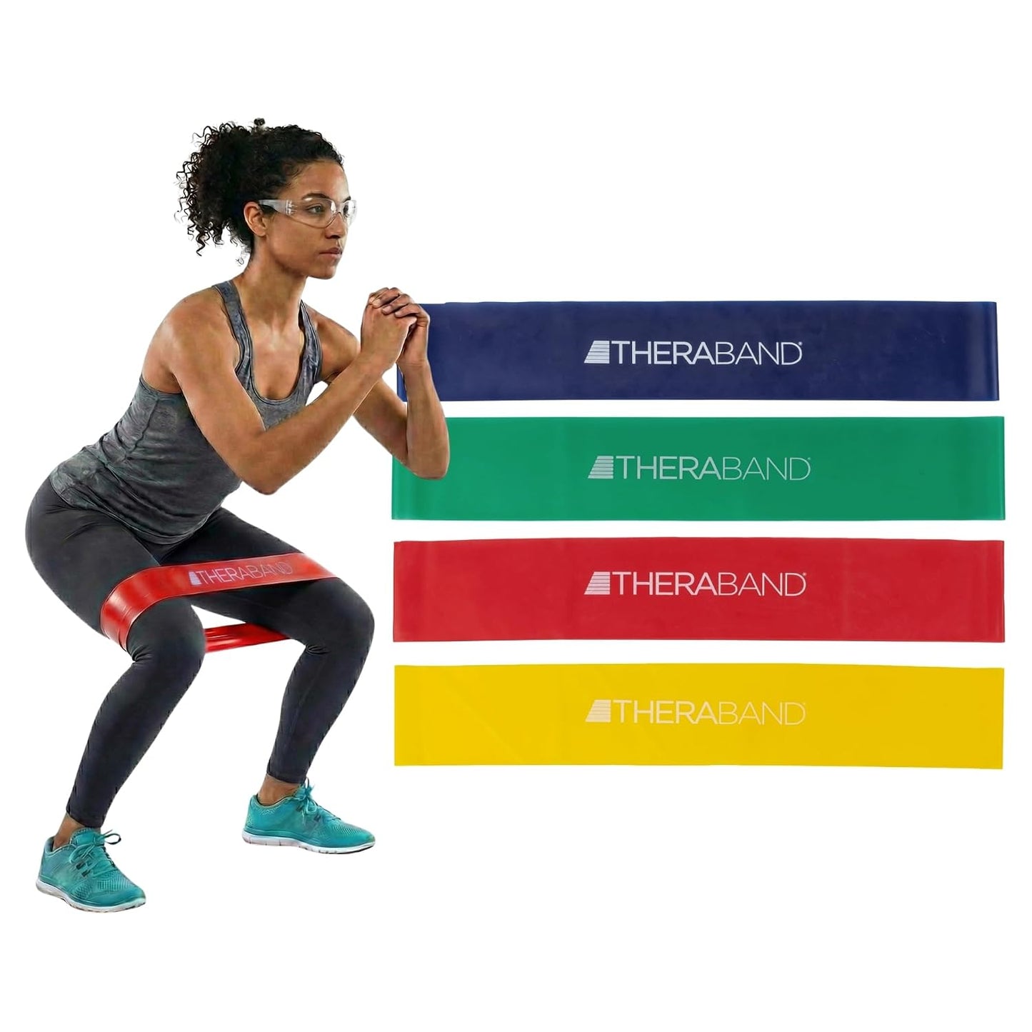 THERABAND Resistance Band Loop Set of 3, Exercise, 12", Black/Silver/Gold