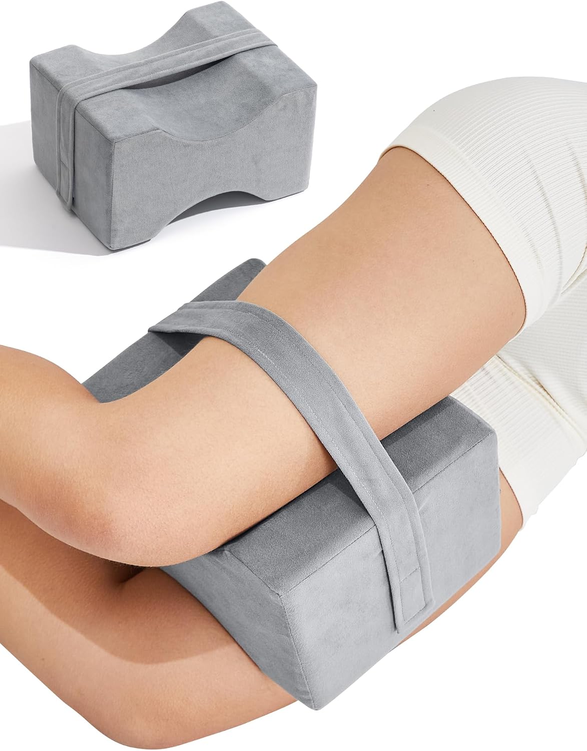 UJPFEO Knee Pillow for Side Sleepers, Leg Pillow for Sciatica, Back, HIPS, Knees, Joints Pain Relief,Pillows for Between Legs While Sleeping Spine Alignment Support & Relieves Pressure