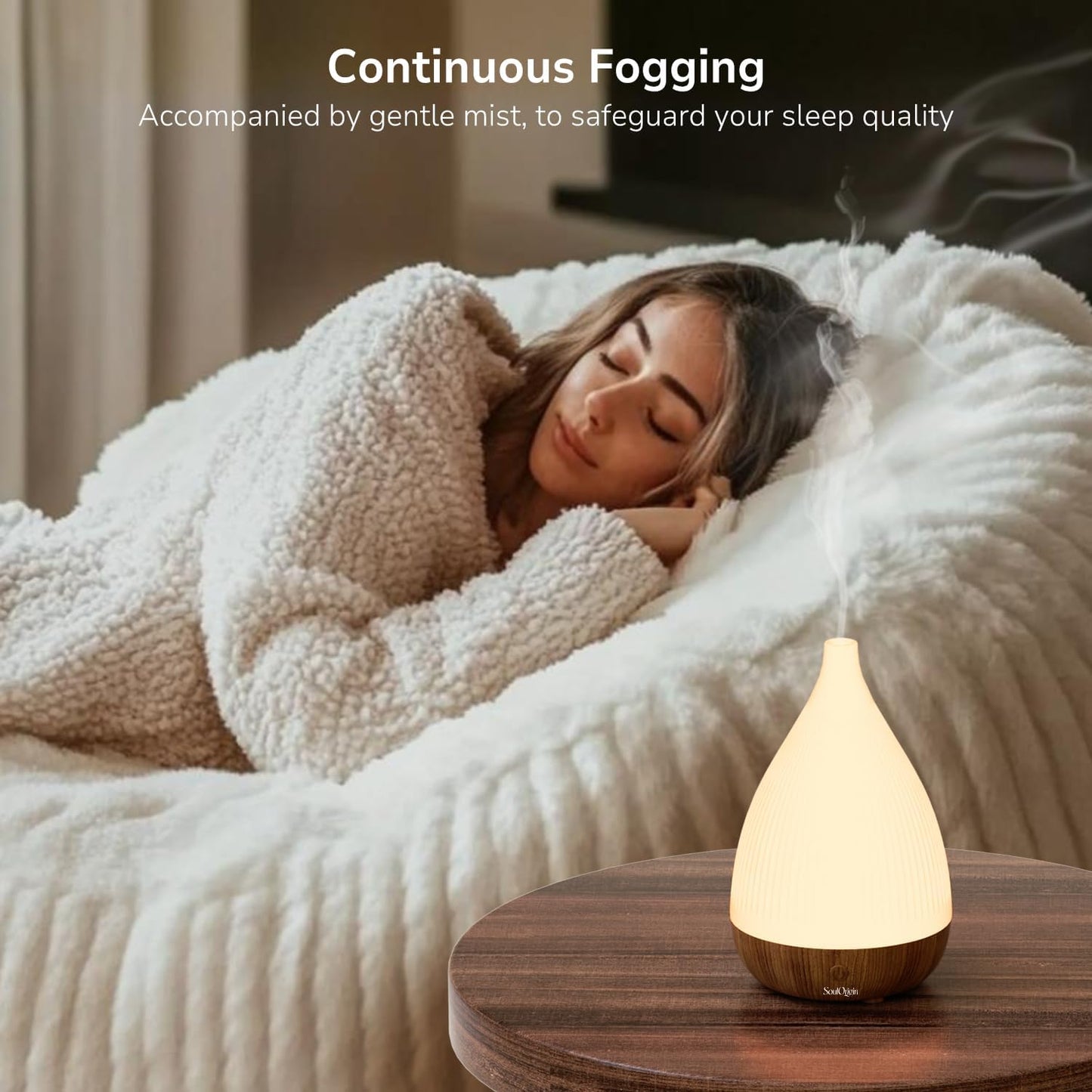 Ultrasonic Essential Oil Diffuser, Home Fragrance Aroma Diffuser with Auto Shut-Off, Color Change Night Light & Ultra-Quiet Operation, BPA-Free Portable Aromatherapy Humidifier for Home (Black)