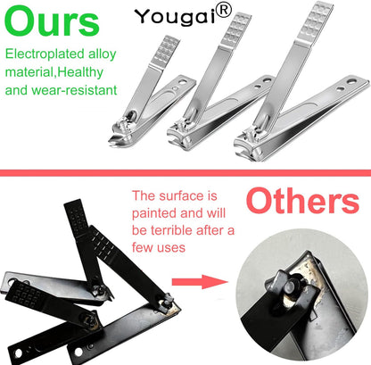 Yougai Manicure Set 18 Pieces Professional Nail Clippers Pedicure Kit Men Women, Stainless Steel Fingernail Toenail Cutters, Nail Care Grooming Tools with Leather Travel Case