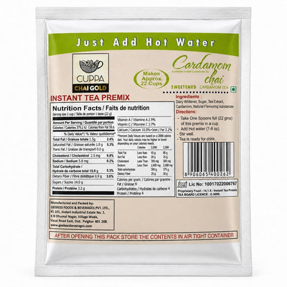 Chai Gold Instant Chai Tea Premix Powder - Sweetened Milk Tea Latte Mix for Home and Beverage Dispensers - [500g / 1.1 lb Bulk Bag] (Kadak)