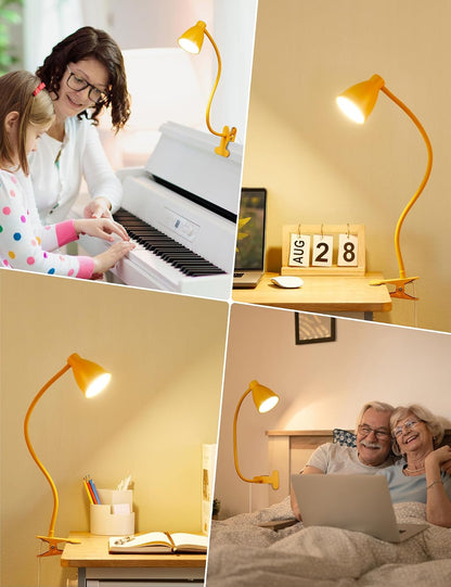 BOHON Desk Lamp with Clamp, Clip on Light, 5 Color 10 Brightness, Teal