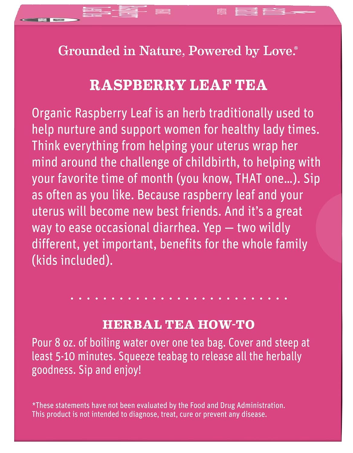 Earth Mama Organic Red Raspberry Leaf Tea | Labor Prep & Menstrual Support Herbal Tea, Pregnancy & Postpartum Care Recovery | 32 Teabags | Caffeine Free & Non-GMO