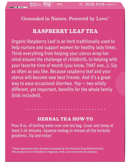 Earth Mama Organic Red Raspberry Leaf Tea | Labor Prep & Menstrual Support Herbal Tea, Pregnancy & Postpartum Care Recovery | 32 Teabags | Caffeine Free & Non-GMO