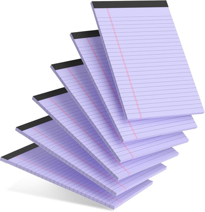 5pcs Small Note Pads 5x8 Notebook College Ruled Legal Pads Color Notepads 5 Pack Study Back Writing Pads 5 x 8 Perforated Narrow Ruled Pads of Paper for School & Office Supplies 30 Sheets/Pack