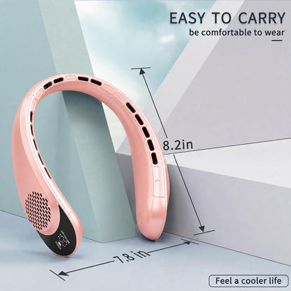 ASNUG Neck Fan, USB Rechargeable Personal Fan, 4000 mAh Battery Operated, 3 Speeds Adjustable, Faster Cooling, Ultra Quiet, Suitable for Home, Office, Travel, Sports
