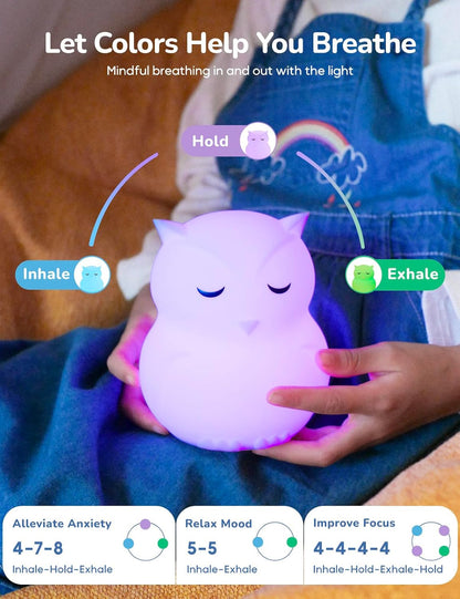 Breathing Pal 'Ted'- Mindfulness Breathing Light, Guided Visual Meditation Breathing Light, Anxiety Relief Items for Calm Down Corner/Meditation/Sleep for Adult&Kid