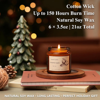 Scented Candles for Home,8 Pack Soy Wax Candle Set,Scented Candles Gift Set,Aromatherapy Candles, Amber Jar Vintage Apothecary Style, 8 Scents Gift Set