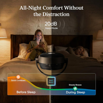 LEVOIT Standing Fan for Bedroom, 20dB Quiet Pedestal Fan for Sleep, 1024 CFM Ultra-High Airflow, 90° Oscillating Floor Fan, DC Motor, 5 Speeds, 12H Timer, Remote, for Home, Room, Office, White