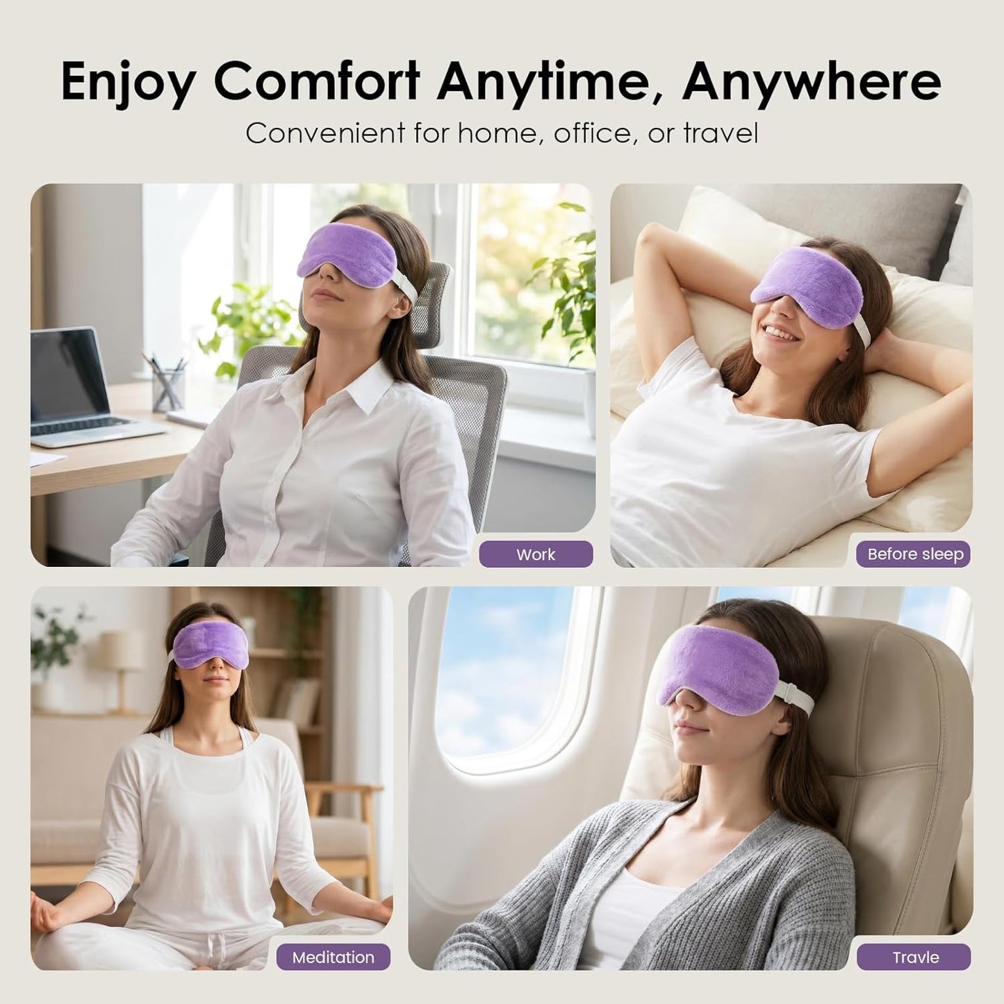 Heated Eye Mask for Dry Eyes, Steam Warm Compress for Stye Eye Treatment, Relieve, Hot Compress, Moist Heat Mask for Blepharitis (Steel Grey)