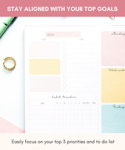 Lamare Weekly Planner Notepad – Premium Undated Weekly To Do List Notepad