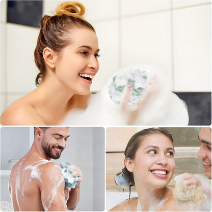 Yoget 4 Pack Shower Loofah Sponge, 60G Bath Loofa Exfoliating Body Scrubber